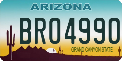 AZ license plate BRO4990