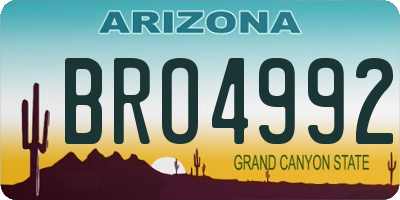 AZ license plate BRO4992