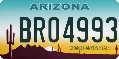AZ license plate BRO4993