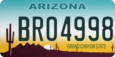 AZ license plate BRO4998