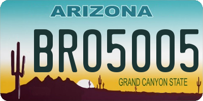 AZ license plate BRO5005