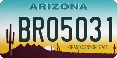 AZ license plate BRO5031