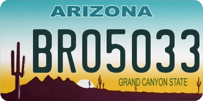 AZ license plate BRO5033