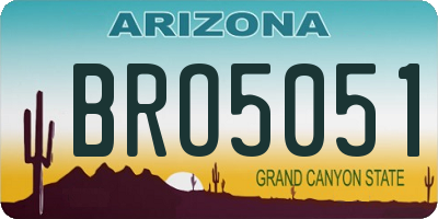 AZ license plate BRO5051