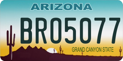 AZ license plate BRO5077