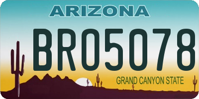 AZ license plate BRO5078