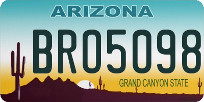 AZ license plate BRO5098