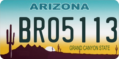 AZ license plate BRO5113