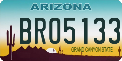 AZ license plate BRO5133