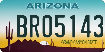 AZ license plate BRO5143