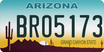 AZ license plate BRO5173