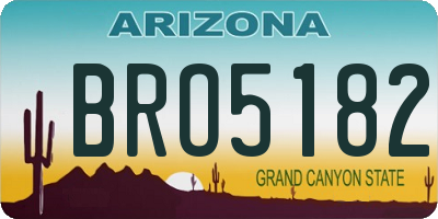 AZ license plate BRO5182