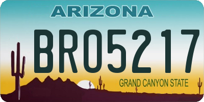 AZ license plate BRO5217