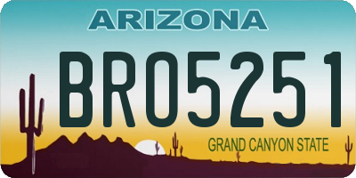 AZ license plate BRO5251