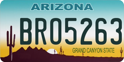 AZ license plate BRO5263