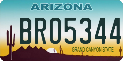 AZ license plate BRO5344