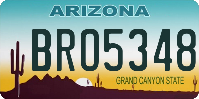 AZ license plate BRO5348