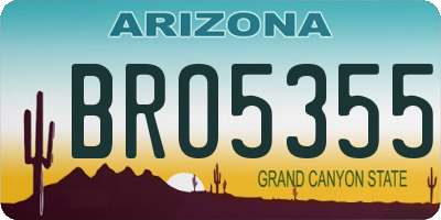 AZ license plate BRO5355