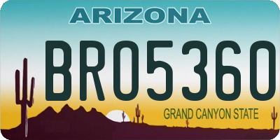AZ license plate BRO5360