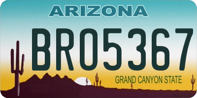 AZ license plate BRO5367