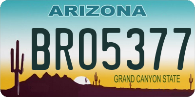 AZ license plate BRO5377