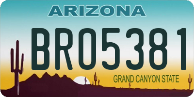 AZ license plate BRO5381