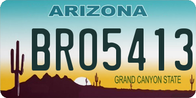 AZ license plate BRO5413