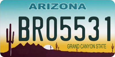 AZ license plate BRO5531