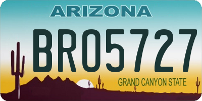 AZ license plate BRO5727