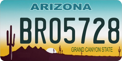 AZ license plate BRO5728