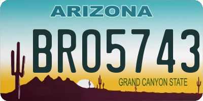 AZ license plate BRO5743