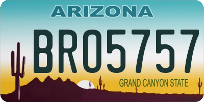 AZ license plate BRO5757