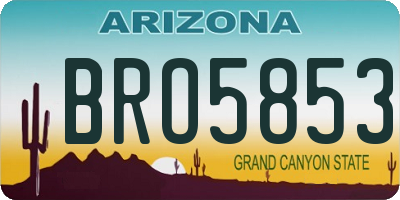 AZ license plate BRO5853