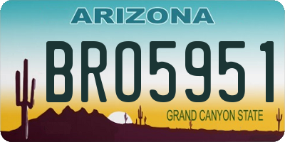 AZ license plate BRO5951