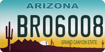 AZ license plate BRO6008
