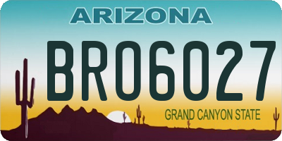 AZ license plate BRO6027