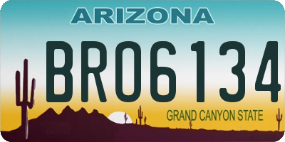 AZ license plate BRO6134