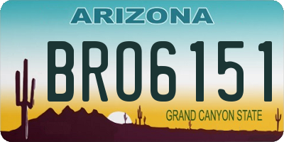 AZ license plate BRO6151