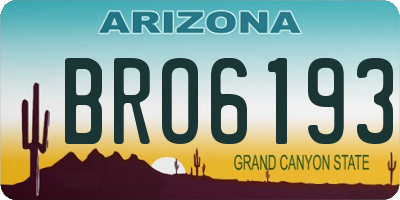 AZ license plate BRO6193