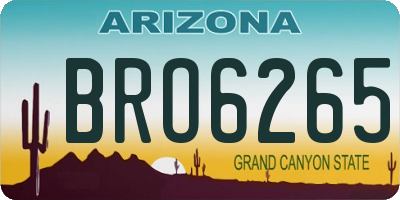 AZ license plate BRO6265