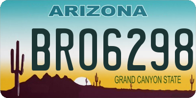 AZ license plate BRO6298