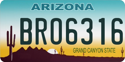 AZ license plate BRO6316