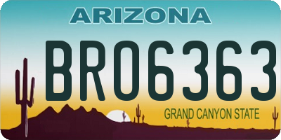 AZ license plate BRO6363