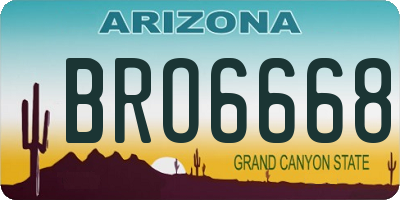AZ license plate BRO6668