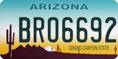 AZ license plate BRO6692