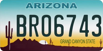 AZ license plate BRO6743