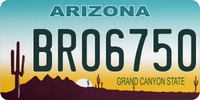 AZ license plate BRO6750