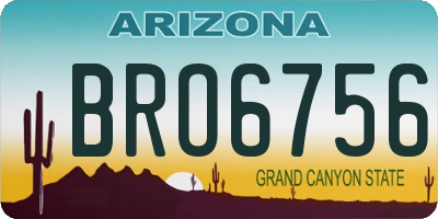 AZ license plate BRO6756