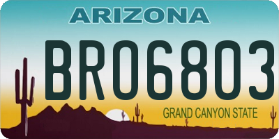 AZ license plate BRO6803