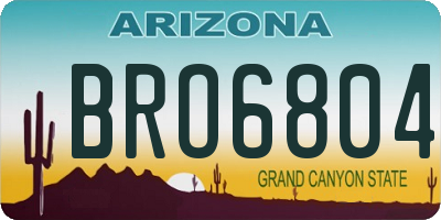 AZ license plate BRO6804